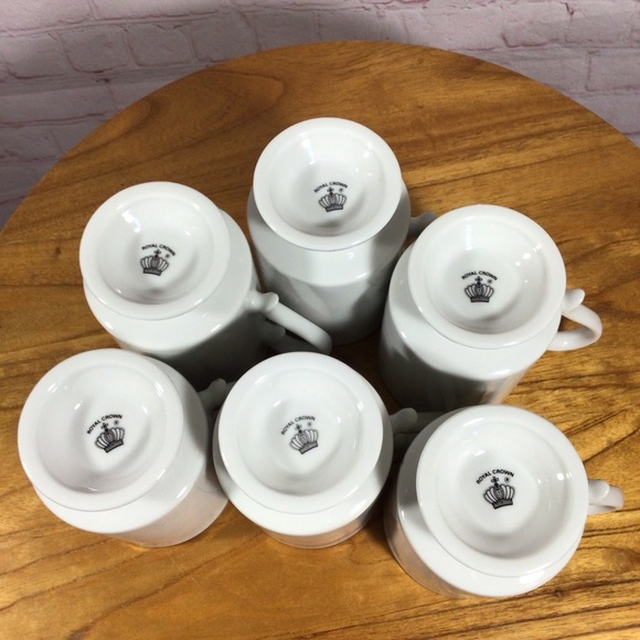 Vintage Royal Crown Songbirds Porcelain Footed Mugs - Set of 6 - Picture 11 of 11